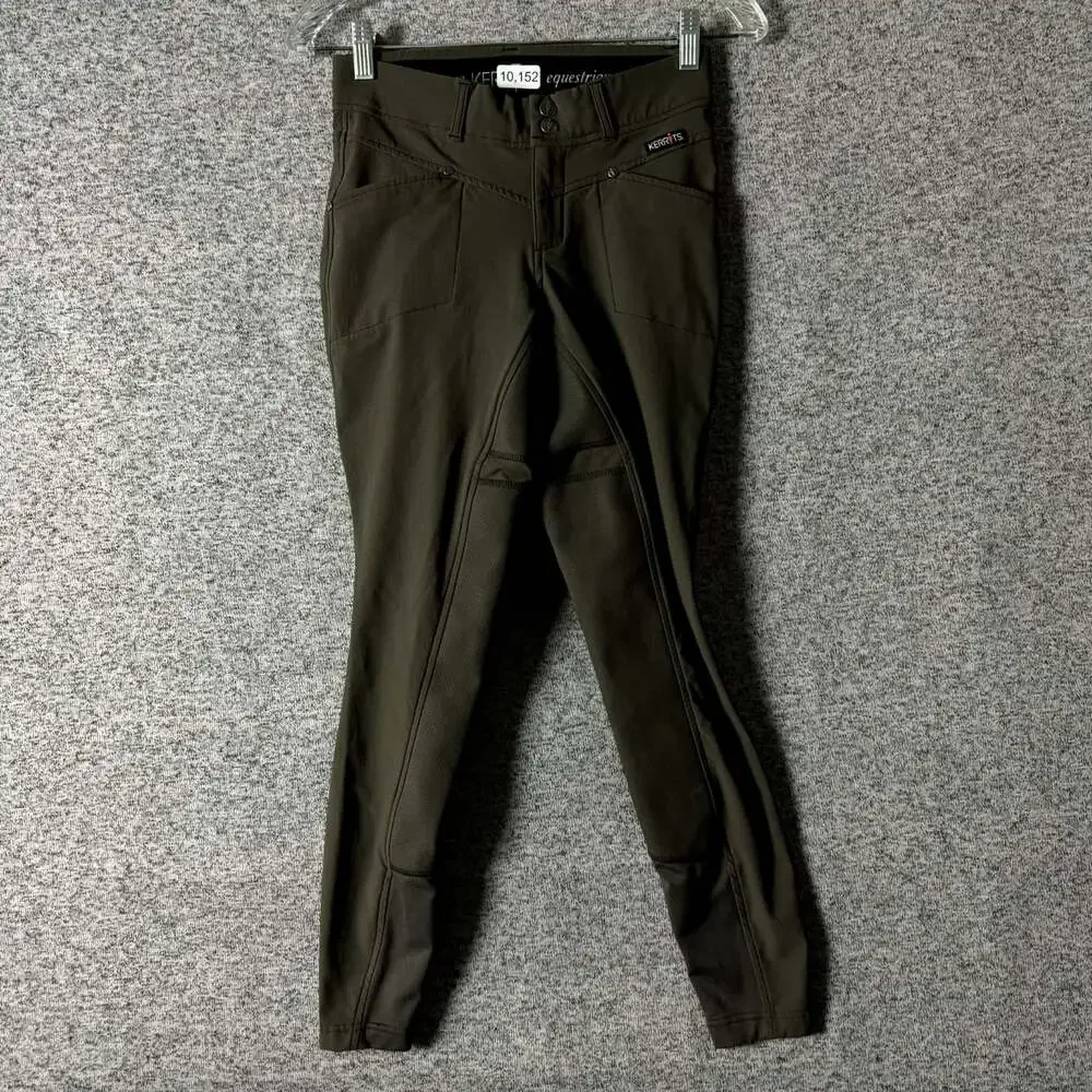 Kerrits Women's Size Small Brown Nylon Skinny Leg Seated Equestrian Pants